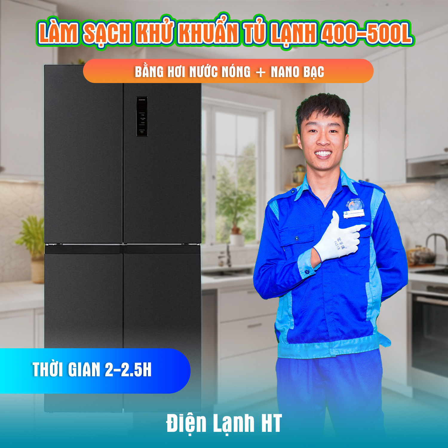 LSKK TỦ LẠNH 400L - 500L BẰNG HƠI NƯỚC NÓNG & NANO BẠC