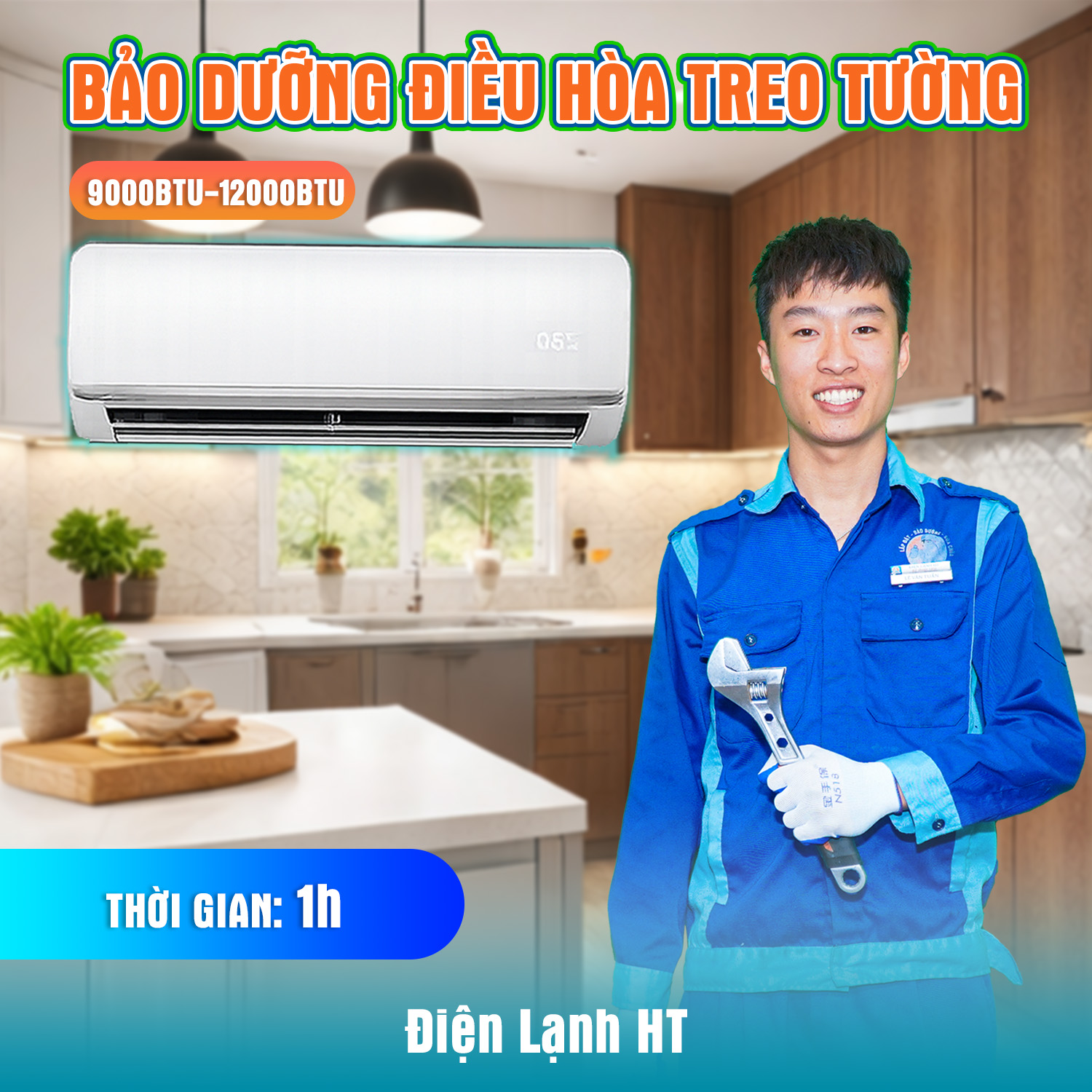 BẢO DƯỠNG ĐIỀU HÒA TREO TƯỜNG (9000 - 12000 BTU)