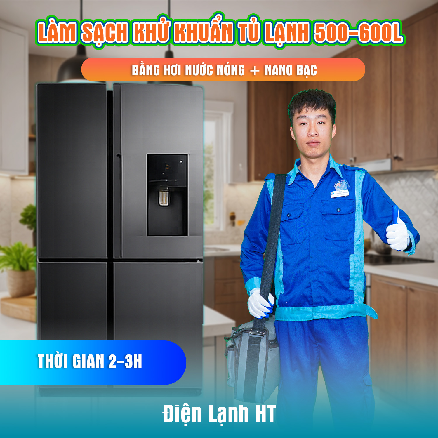 LSKK TỦ LẠNH 500L - 600L BẰNG HƠI NƯỚC NÓNG & NANO BẠC